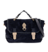 Tillie Satchel, &pound;220, Handbags, Navy, Suede, Front view